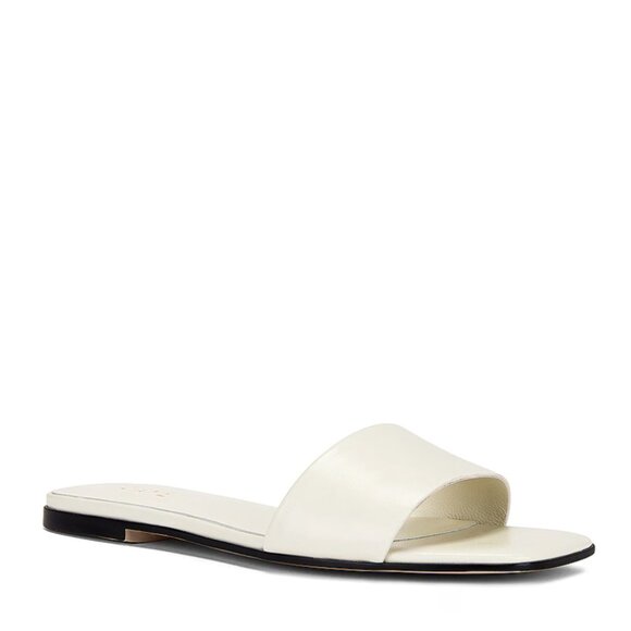 NEW RAYE Hillie Mule Sandal in White Leather Slides - 8 - Picture 1 of 5